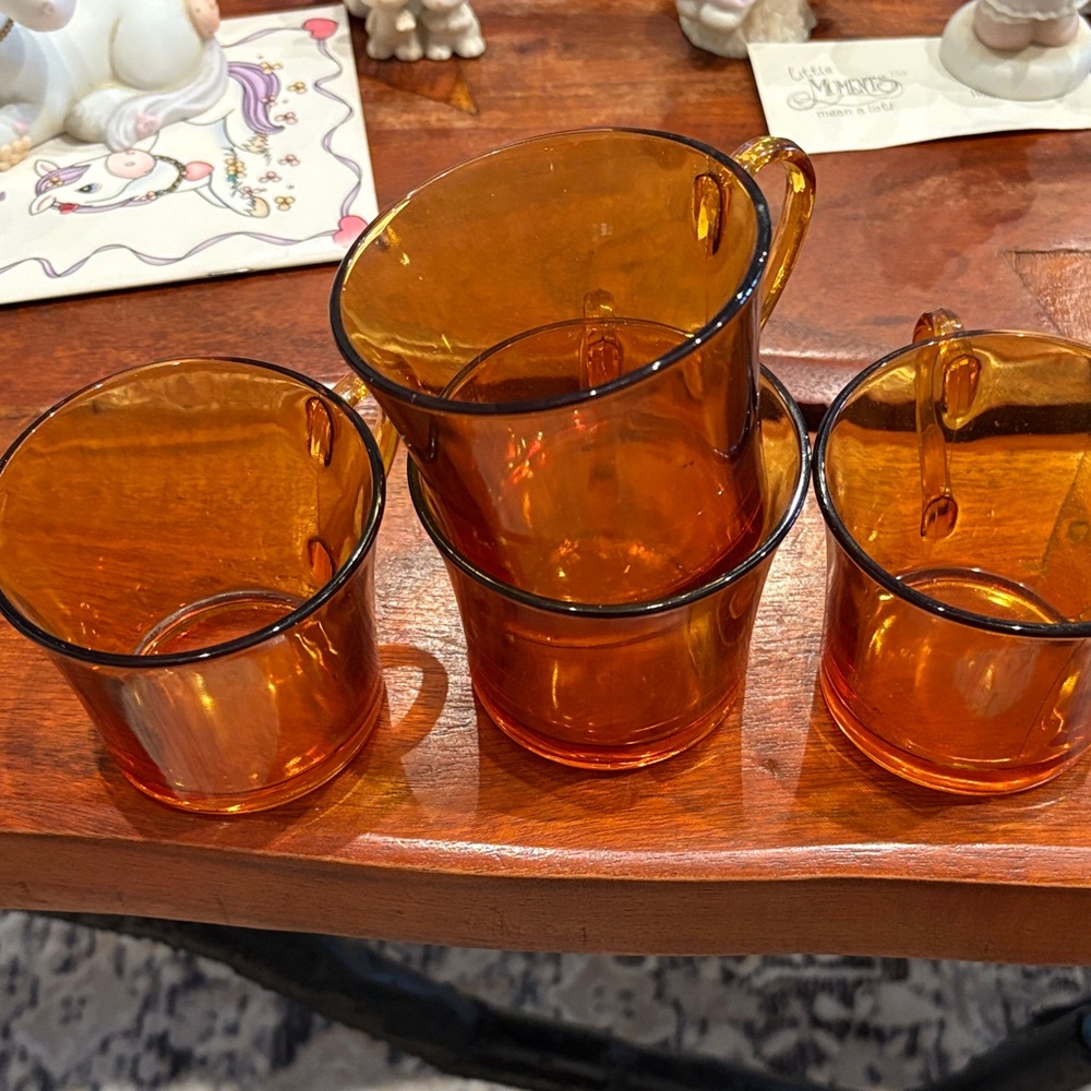 Amber Glass coffee Cup Set